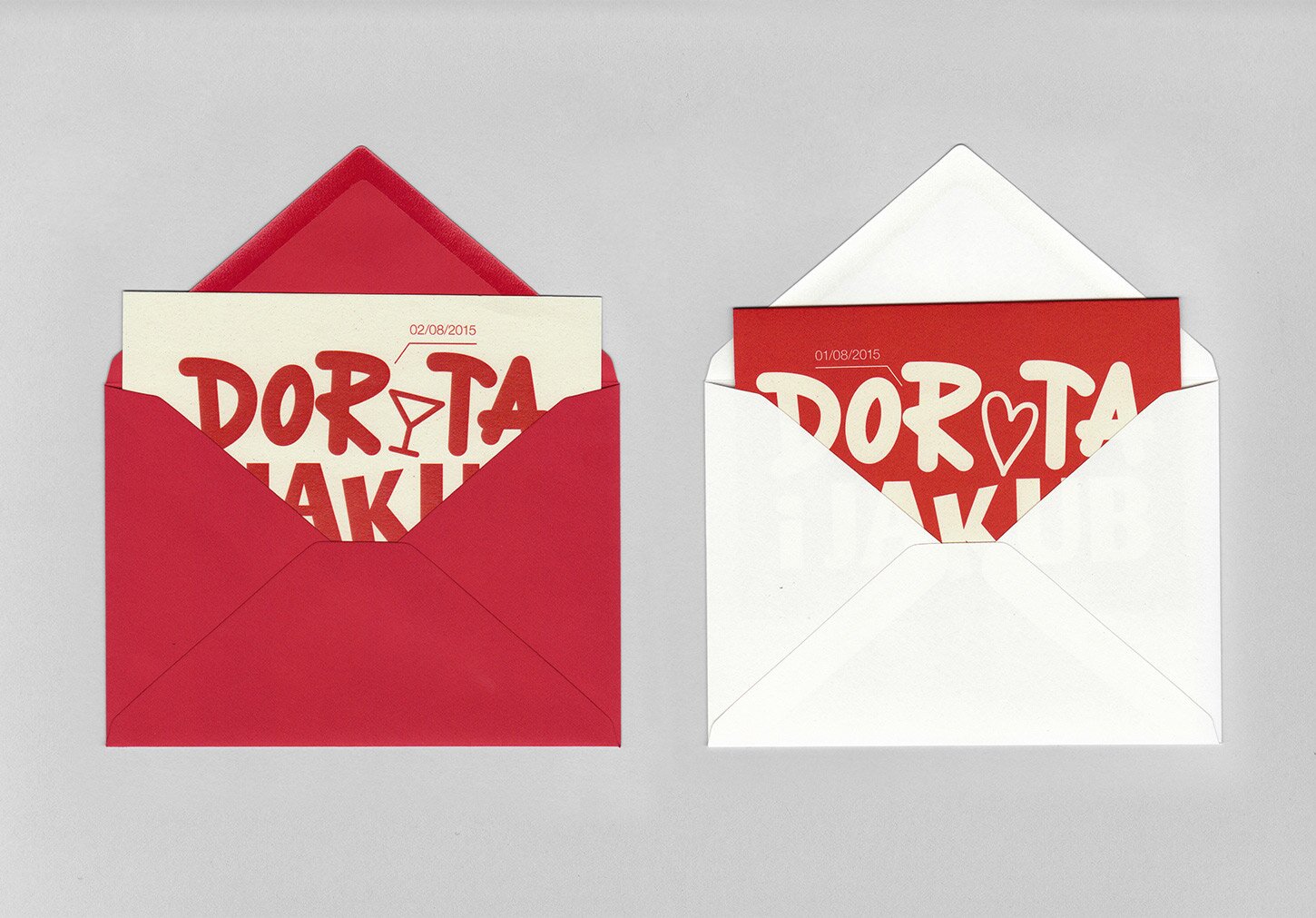 Wedding invitations in envelopes