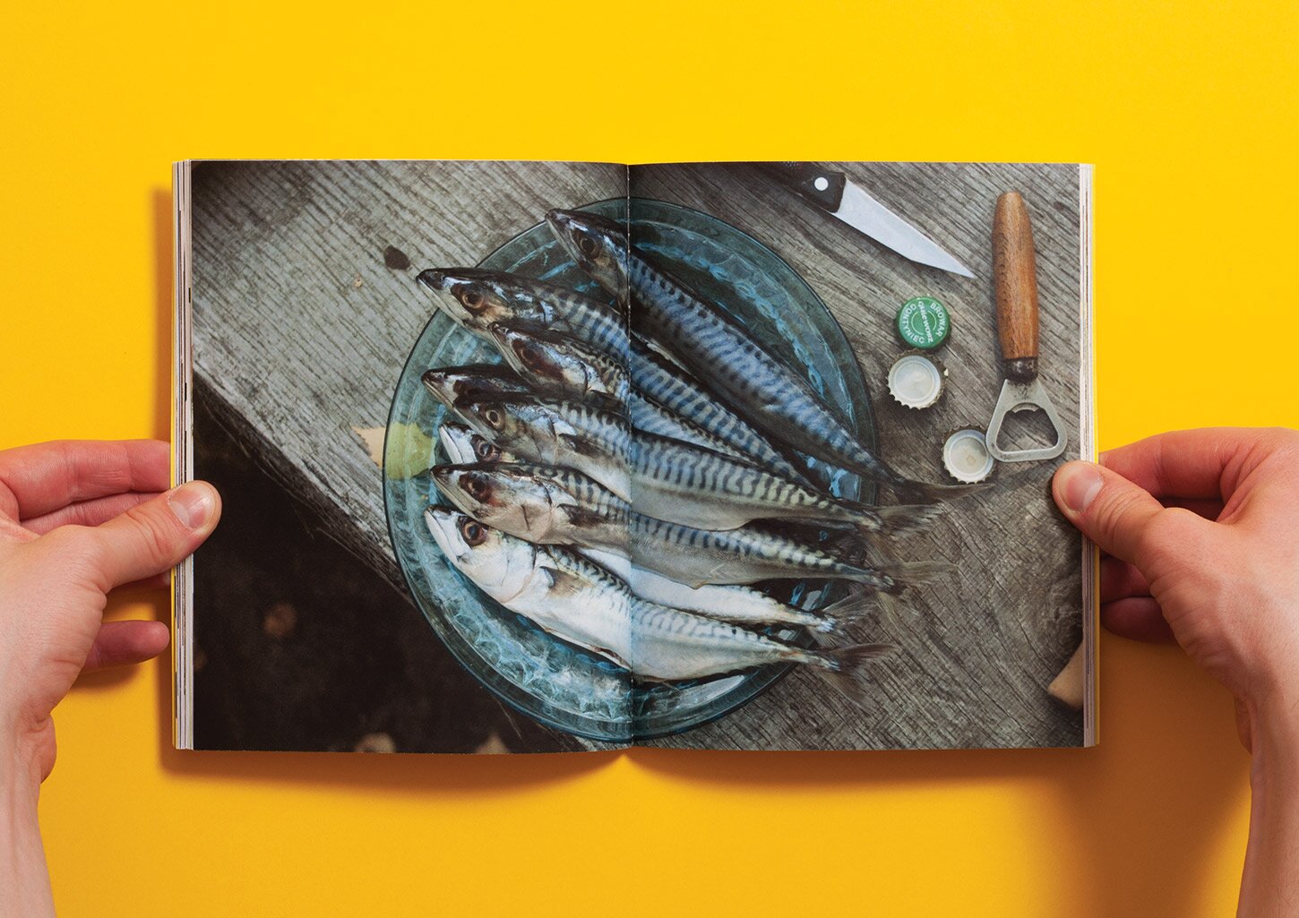 Spread from the UCZTA cookbook with a picture of a mackerel