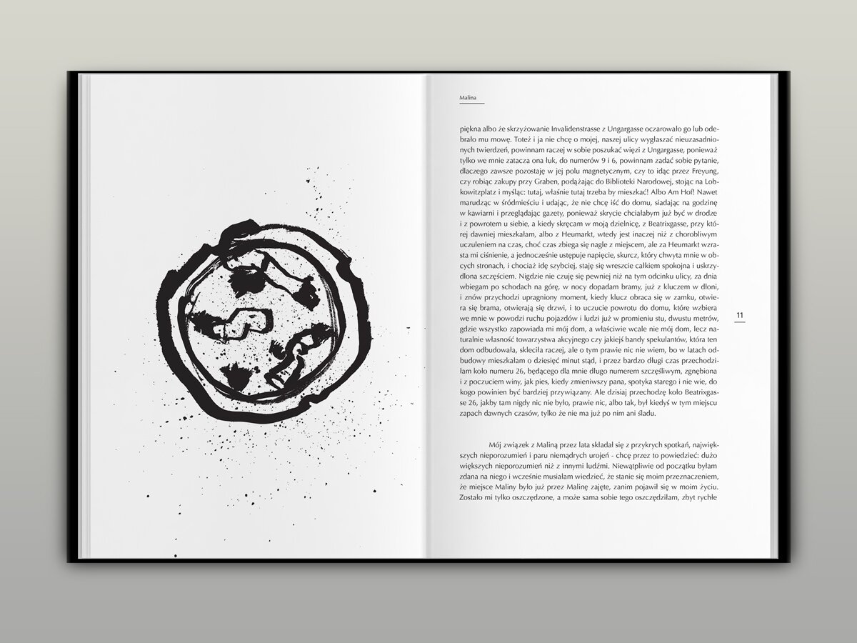 A book spread with a black-and-white illustration of an ashtray.