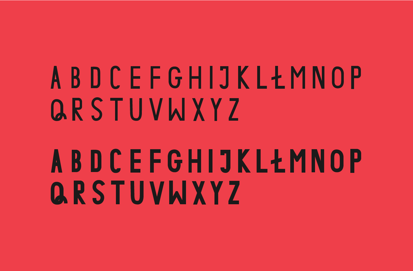 An alphabet written in fonts: Lajkonik regular and Lajkonik bold